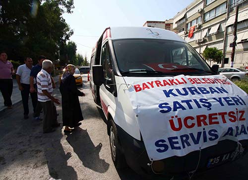 Kurban satış yerleri ve kabir ziyareti için ücretsiz servis