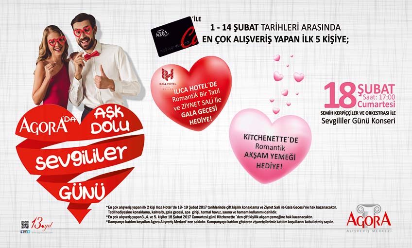 Aşk dolu Sevgililer Günü Agora AVM'de