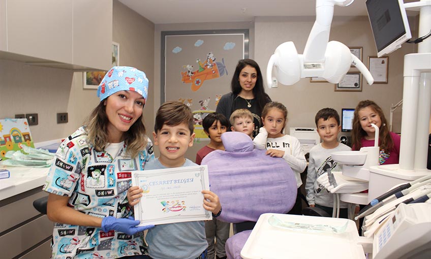 Diş hekiminden korkmayana, cesaret belgesi verildi