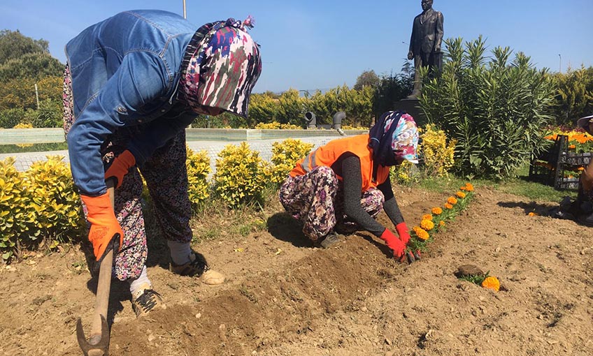 Narlıdere yaz çiçekleriyle süsleniyor