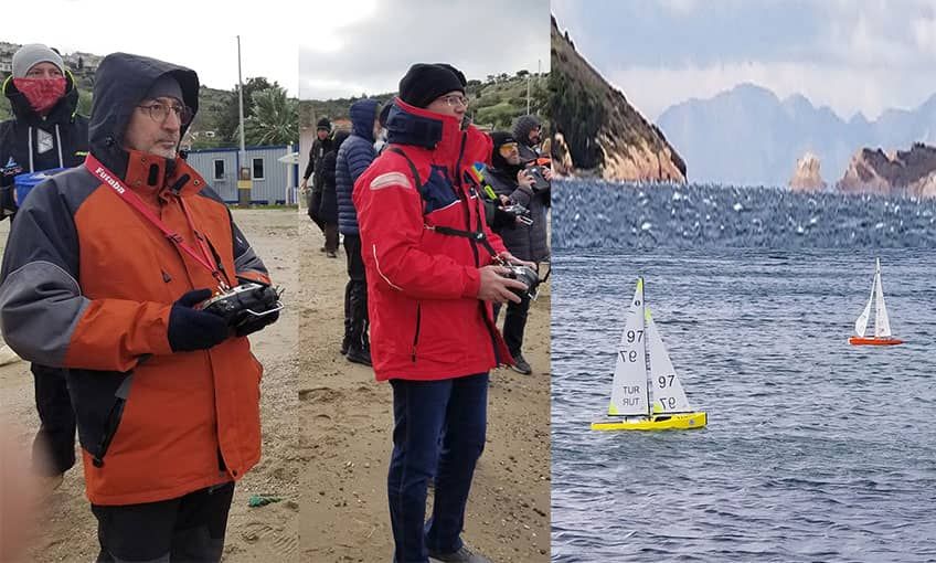 Foça Karakum sahilinde radyo yelken yarışları