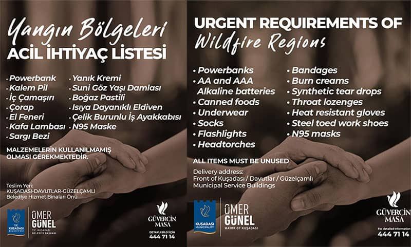 Yangın bölgeleri için 5 dilde kampanya