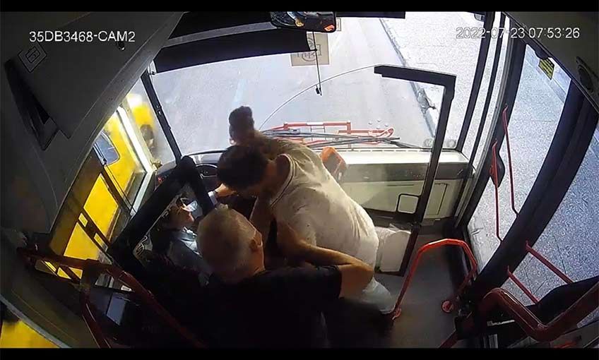 Kadın şoföre saldırı