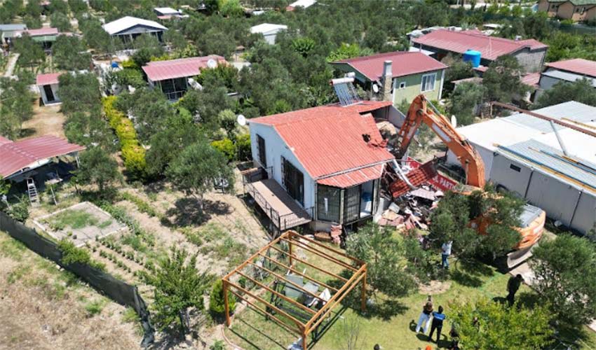 Hobi bahçelerinin yıkımına başlandı