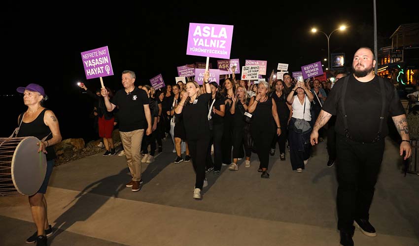 Güzelbahçe Şiddete Karşı Yürüdü