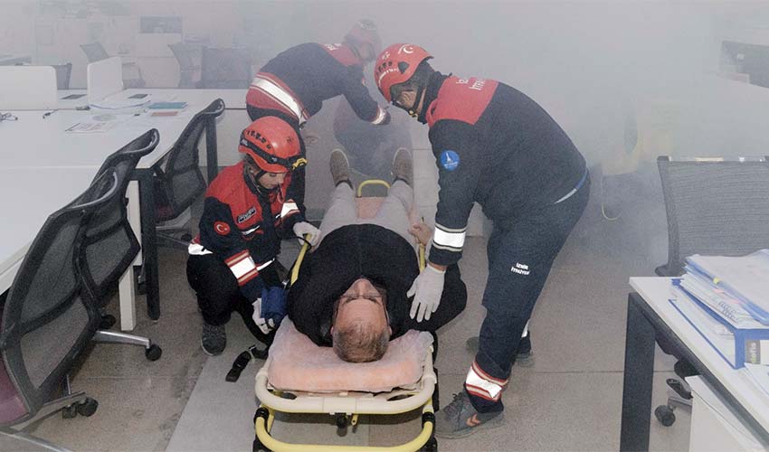 Büyükşehir’de yangın tatbikatı