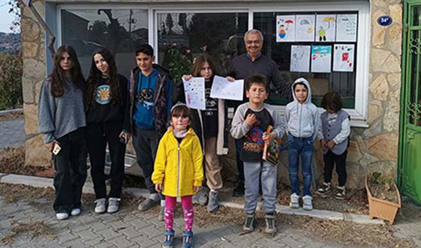 Köy çocukları karikatürle buluştu