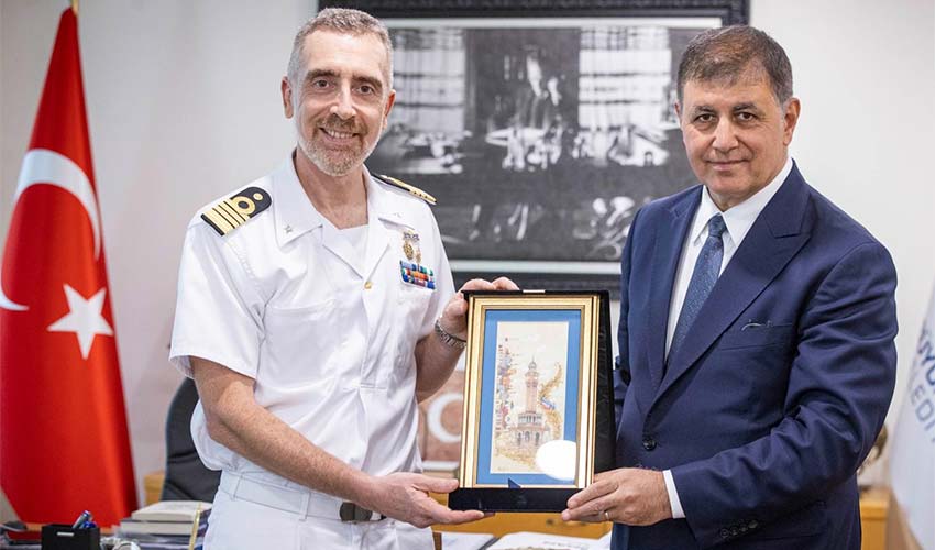 İtalyan Donanması heyetinden Başkan Tugay’a ziyaret